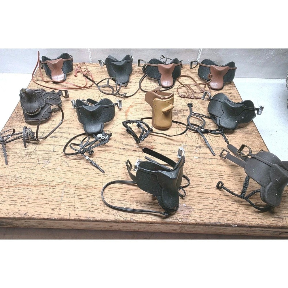 Vintage Marchon Western Horse Saddles Tack Lot – Cowboy Toy Accessories  1988 93